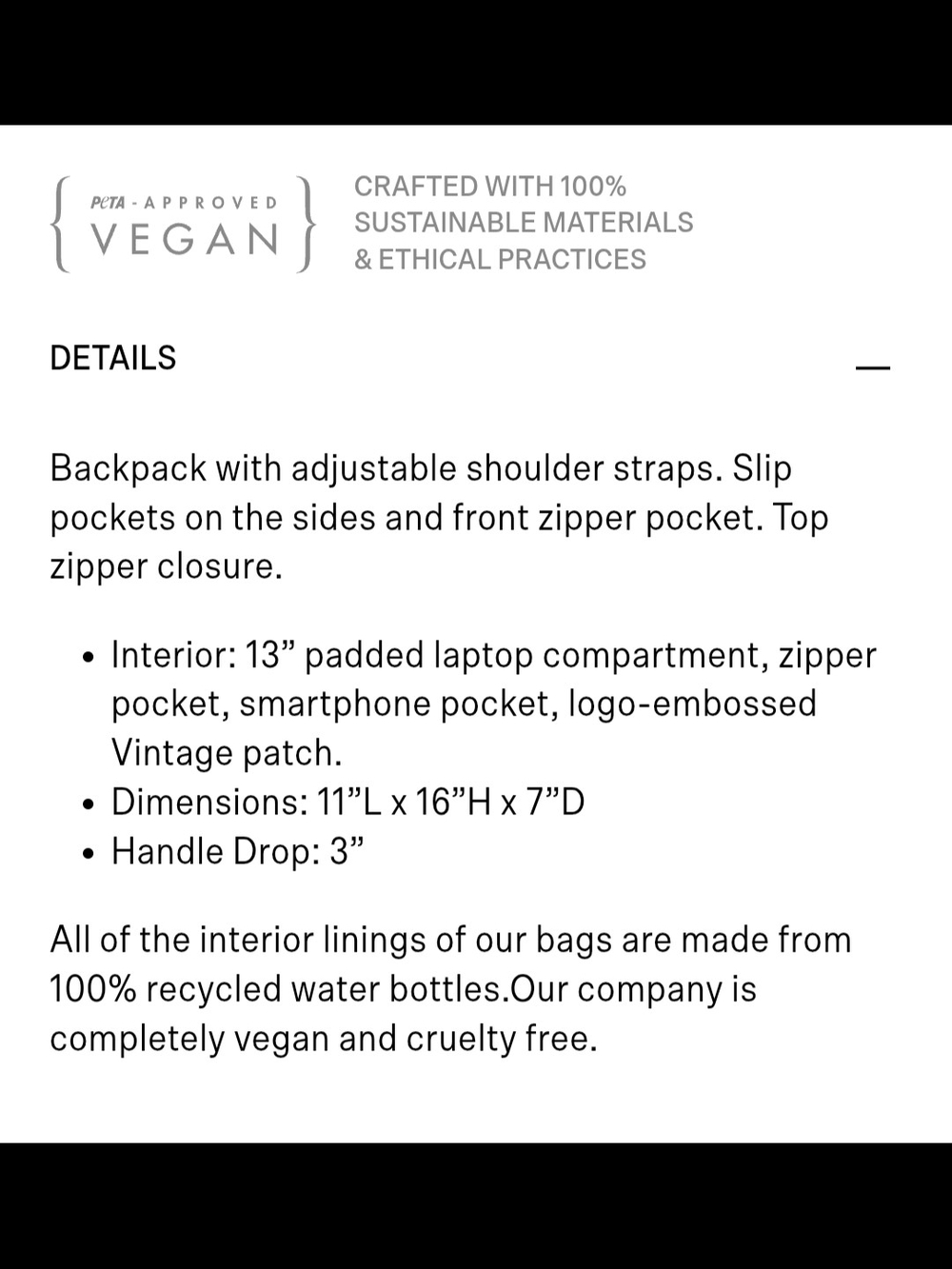 Matt & Nat Olive Vegan Leather Backpack with Front Pocket Vegan Unisex - Picture 16 of 16